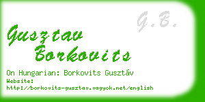 gusztav borkovits business card
